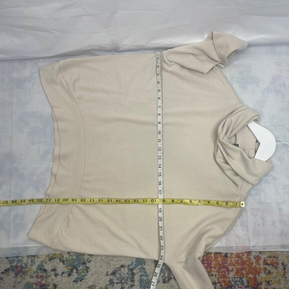 Clara Sun Woo Oatmeal Barrel Hem Relaxed Sweater Size Small - Picture 12 of 12